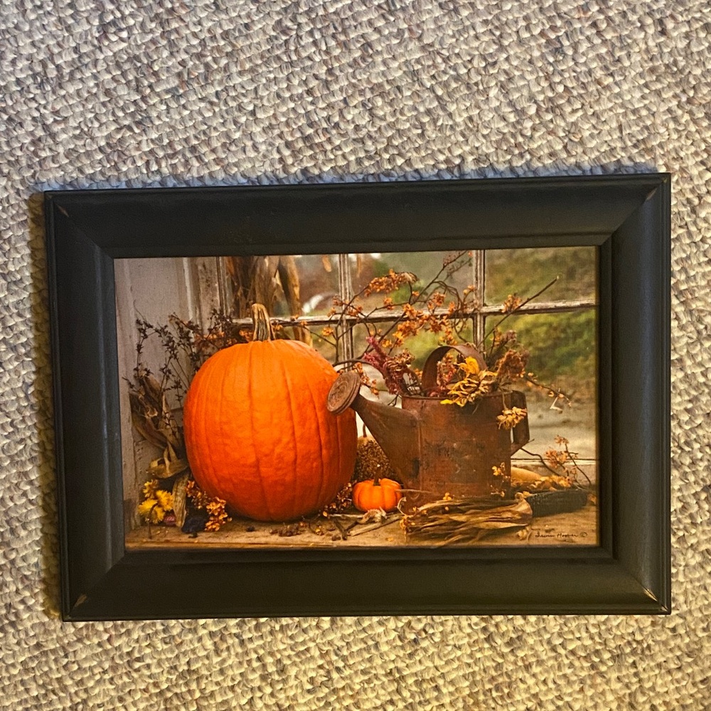 Black Framed Autumn Pumpkin Art